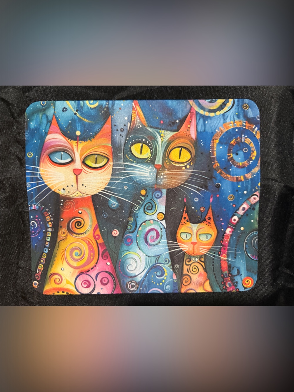 Colorful Artistic Cat Mouse Pad - Multicolor- BRAND NEW!
